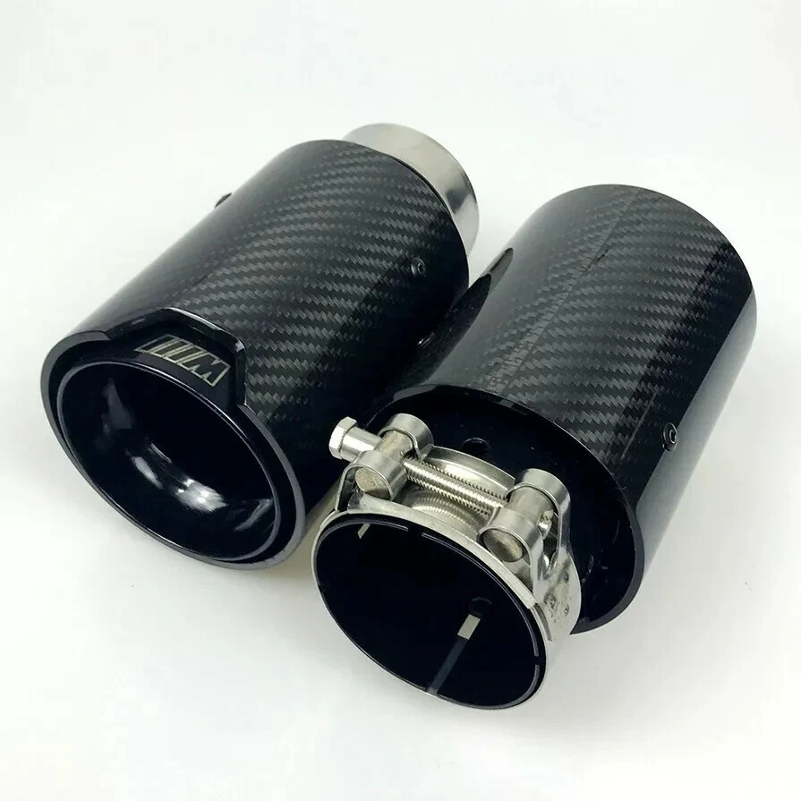 2x BMW F10 F11 F20 F21 F22 F23 F30 F31 F32 F33 FIBRA DE CARBONO DOBLE PUNTAS DE ESCAPE Foto 3 de 4