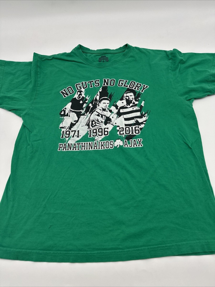 Panathinakos T-Shirt Men Medium Graphic Print Green No Guts No