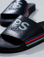 Paul Smith Unisex Zed Sports Stripe Sliders - Black UK 9 - 11