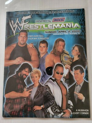 WWF WrestleMania 2000 Program Mick Foley RETIREMENT The Rock