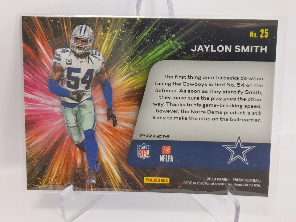 🔥🔥🏈 2020 Panini Prizm No Huddle Jaylon Smith Fireworks Disco Card Cowboys - Image 4 of 4