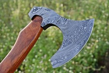 CUSTOM HANDMADE DAMASCUS STEEL TOMAHAWK HATCHET INTEGRAL AXE WOOD HANDLE X-219