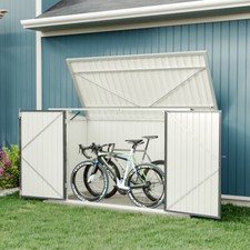 Galvanized Metal Large Storage Garden Shed Bikes Wheelie Bin Tools Bicycle Store