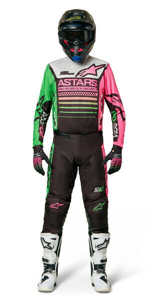 NEW ALPINESTARS RACER COMPASS RACE KIT SUIT BLACK GREEN PINK MX