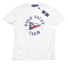 Polo Ralph Lauren Men's White Polo Yacht Club Classic Fit Short Sleeve T-Shirt