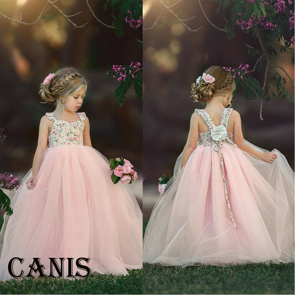 Masha And Bear Baby Girl Dress Pink Pattern Party Princess Toddler