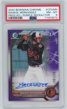 2022 Bowman Chrome Maikol Hernandez Purple Refractor Auto /250 Orioles PSA 8