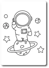 Color Your Own Astronaut Space and Star DIY Coloring Magnet Decal, 5x7 Inch