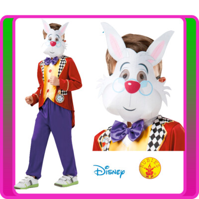 Child White Rabbit Alice in Wonderland Costume Kids Boys Girls Easter Book Week 