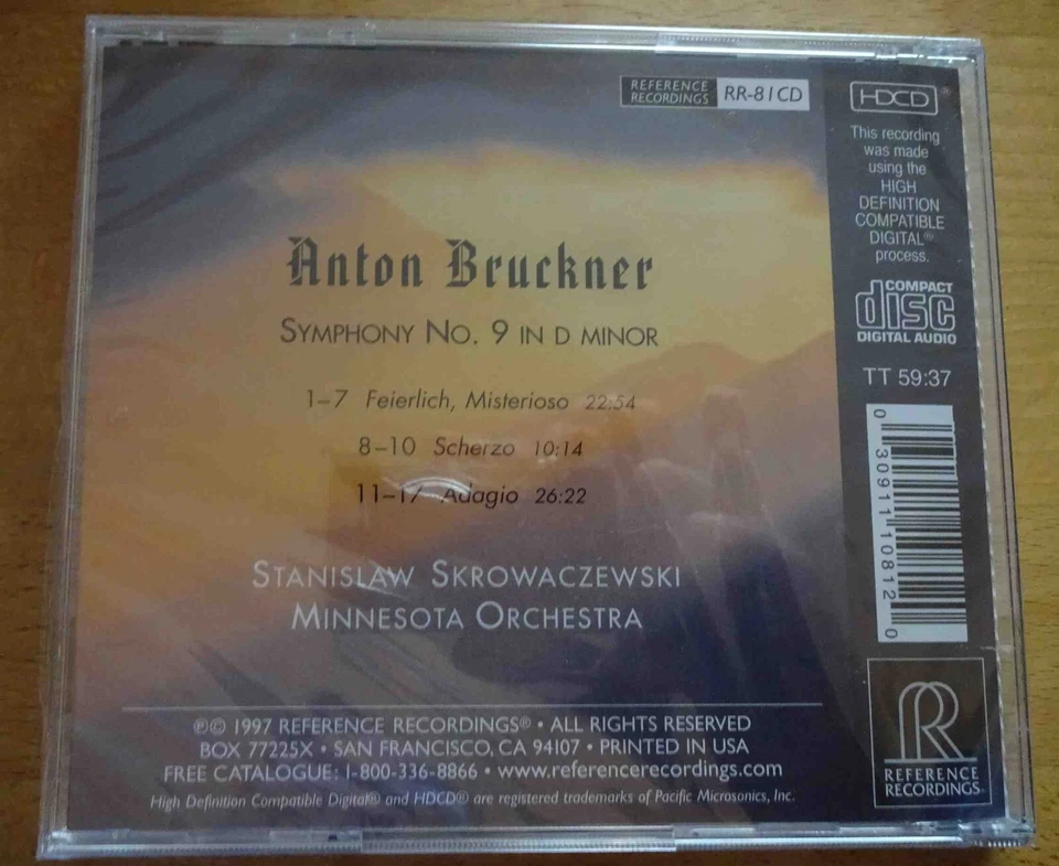 Anton Bruckner: Symphonie Nr.9 - Skrowaczewski, Reference Recordings, OVP, HDCD - Bild 2 von 2