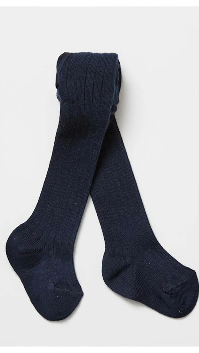Navy tights top baby girl