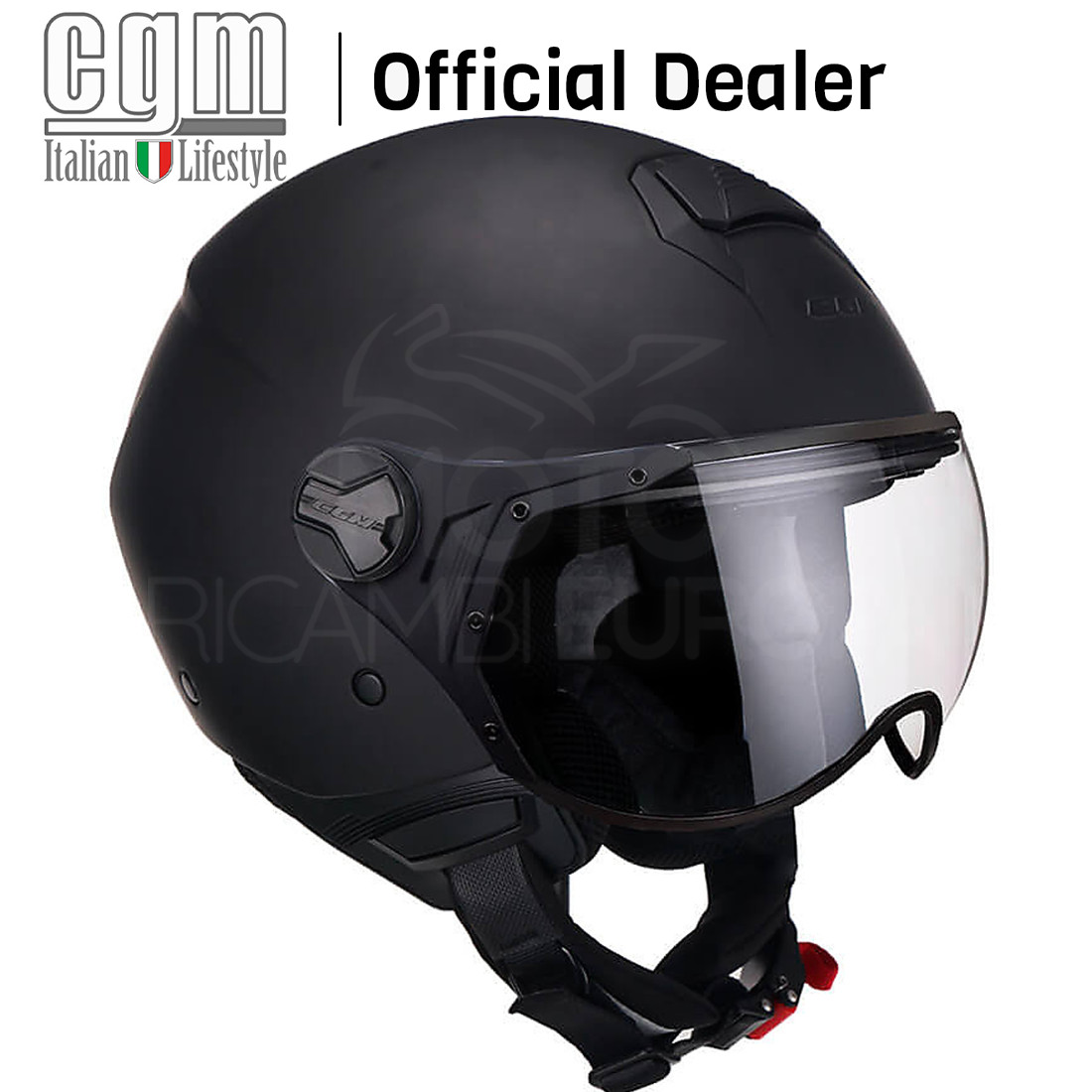 Casco Jet CGM 107A Florence NERO Visiera sagomata Antigraffio Moto e Scooter