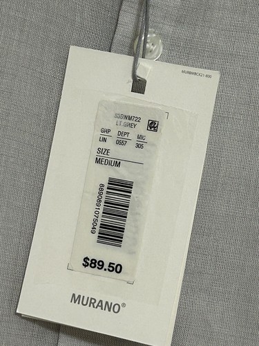 NWT Murano Baird McNutt M slim fit grey long sleeve button up shirt mens - Picture 5 of 5