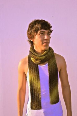 Diagonal Garter Scarf Knitting Pattern AC-94 by Fiber Trends - Main Image