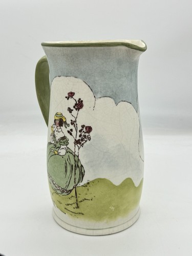 Rare Antique Doulton Lambeth Vellum Ware Jug By Margaret E Thompson c1900s - Picture 2 of 16
