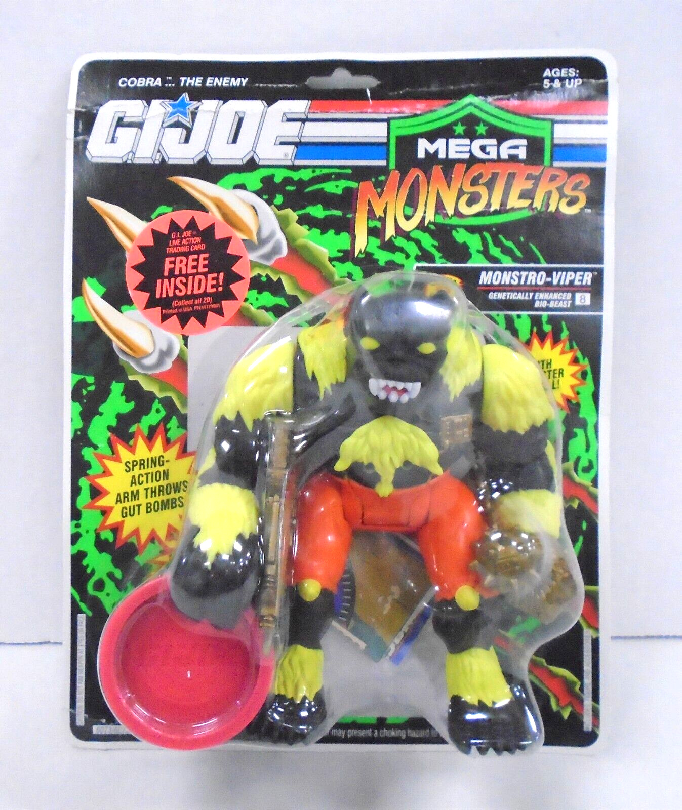 G.I. Joe Mega Monsters: Monstro-Viper Action Figure (1992) Hasbro New