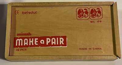 Vintage Animals Make a Pair, Made in China / Holz / 32 Stk