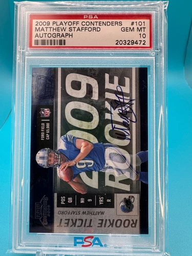Matthew Stafford RC Auto 2009 Playoff Contenders Rookie Ticket Autograph PSA 10