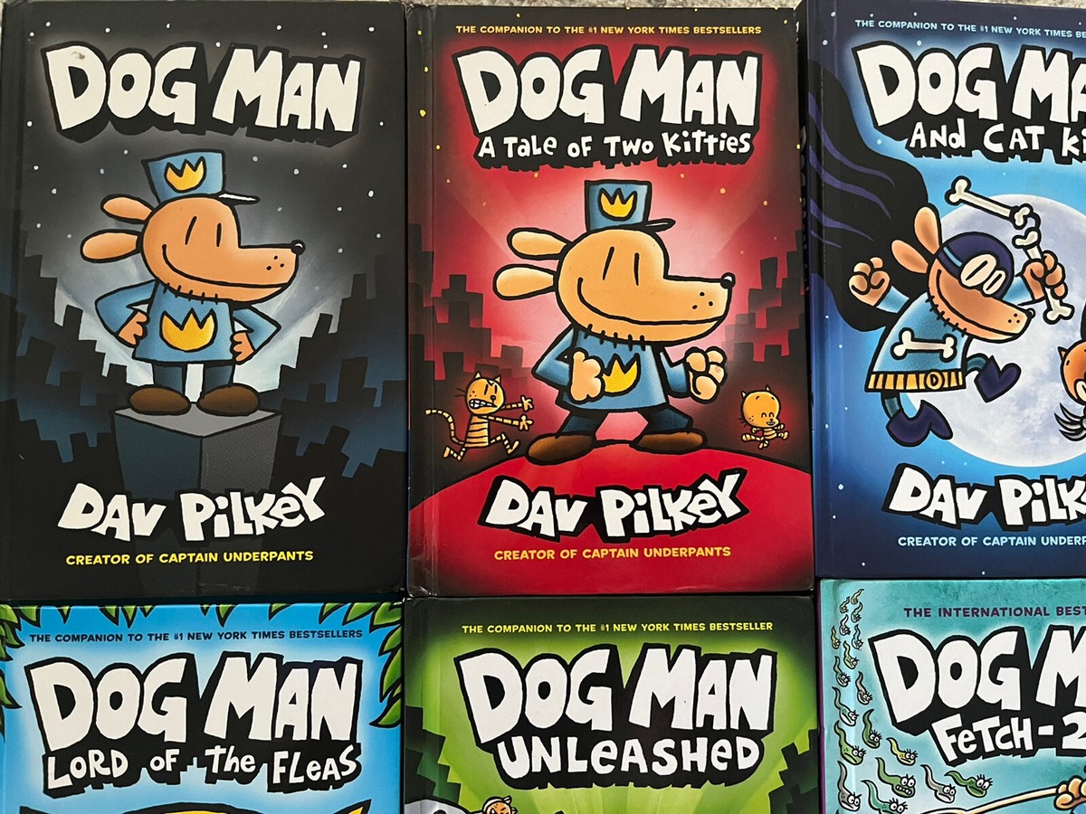 Lot of 8 DOG MAN Hardcover Books Dave Pilkey | eBay