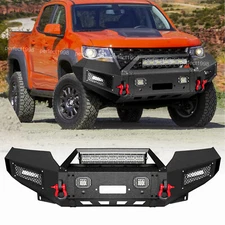 Offroad Steel Front Bumper For 2015-2022 Chevy Colorado W/Winch Plate & Lights