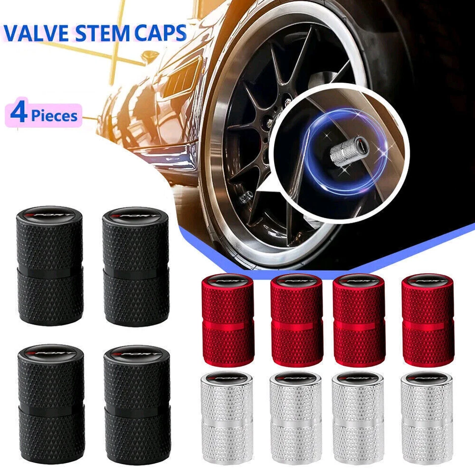 4pcs Car Tire Valve Cap Aluminum Tyre Valve Stem Cover Wheel Rim Air Dust Caps - Image 4 of 4