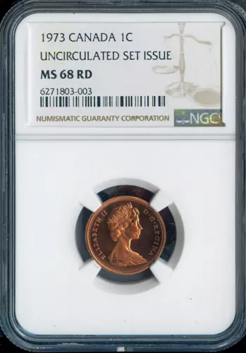 1973 Canada Small Cent NGC MS68 RD MAC - Quality