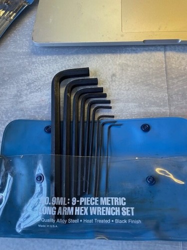 MINT!! Allen Wrench Holo Krome 9 Pc Metric LONG ARM HEX Wrench Set 56018