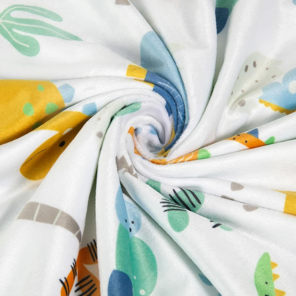 婴儿毯柔软薄纱带双层点缀支撑可爱恐龙 30X40 英寸 — 第 4/4 张图片