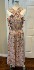 Rebecca Taylor Pink Multicolor Floral SL Margo Jumpsuit, Size 2 US , NWT  495