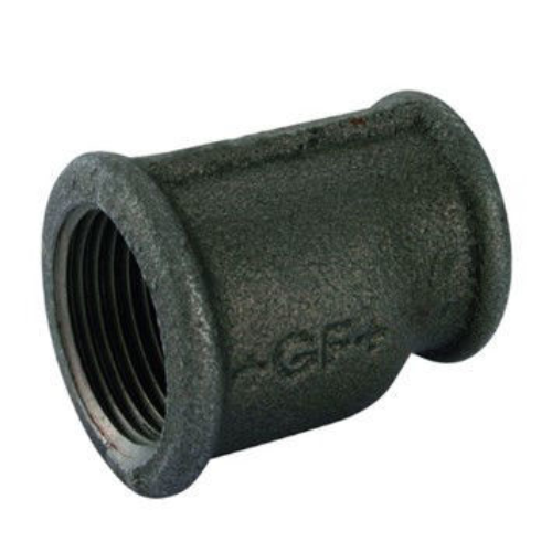 50 x 15nb (2 x 1/2 in) Black Malleable Iron Eccentric Reducing Female Socket. GF