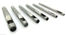 6pc Hollow Hole Leather Punch Steel Tool Set 1/8 5/32 3/16 7/32 1/4 5/16 