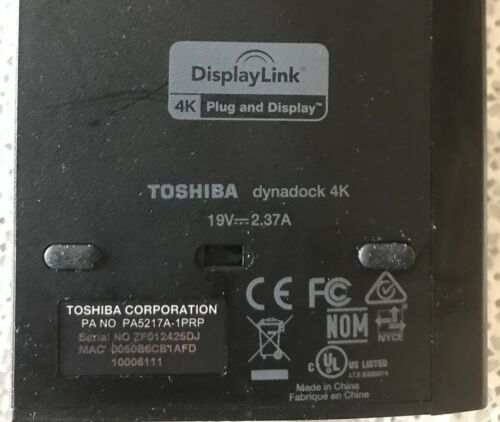 Universal Toshiba Dynadock 4K USB3.0 PA5217A-1PRP DVI HDMI/DP DisplayLink macOS - Picture 3 of 6
