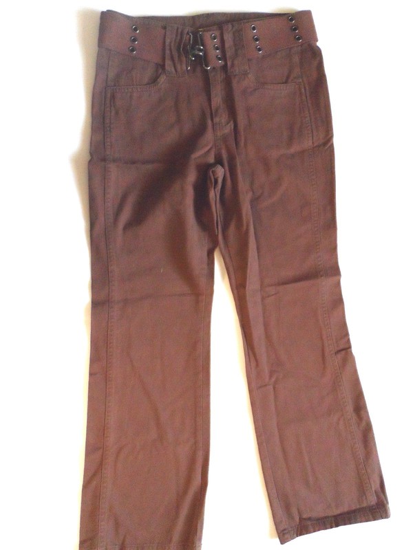 New Xhilaration Girls Pants with Belt, Brown, Size: 10  (po)