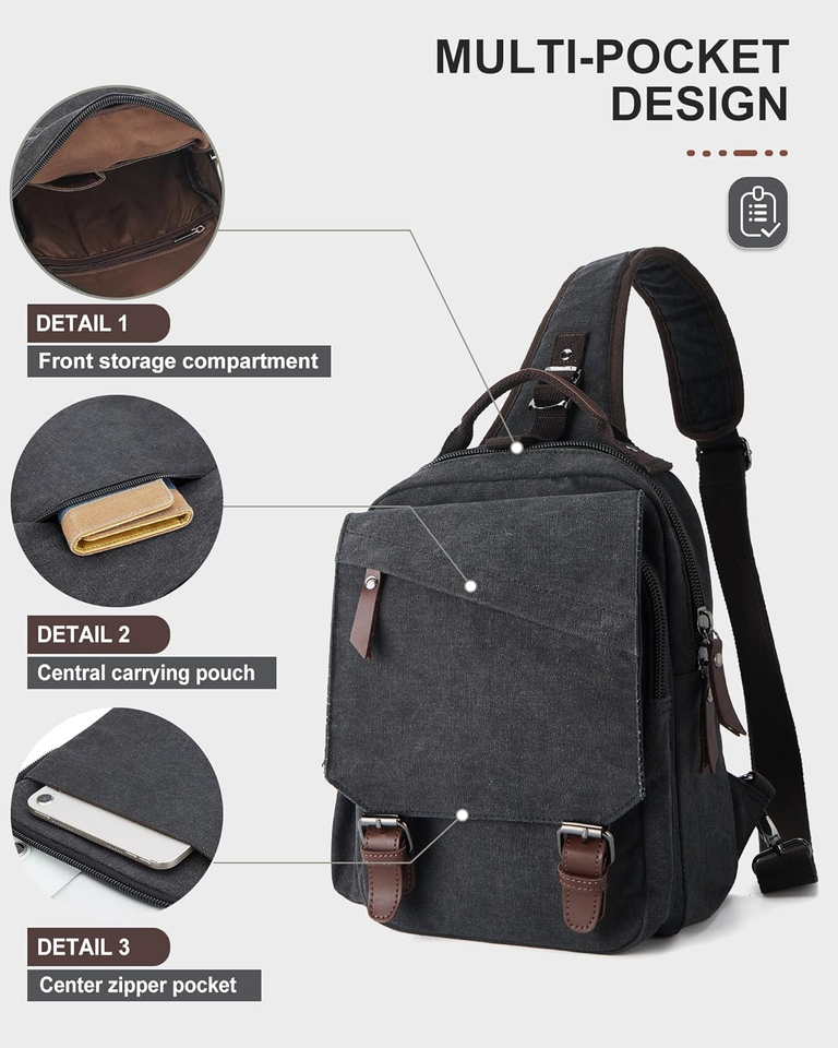 Messenger Bag for Men,Small Sling Crossbody Backpack Shoulder Bag for