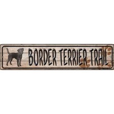 Border Terrier Trail 24"x5" metal street sign plaque Home Door Garage Wall