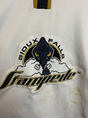 #ad Sioux Falls Stampede Hockey Jersey Embroidered SP Canada Boys Large Autographed $49.99
