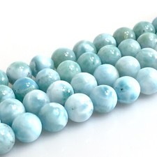 AAA Natural Blue Larimar Round Bead 15" inch strand 4mm 7mm 10mm 12mm Free Ship
