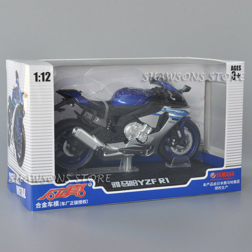 Nuevo Escala 1:12 Diecast Modelo de Motocicleta Juguetes Yamaha YZF R1 Réplica de Bicicleta Deportiva - Imagen 16 de 16