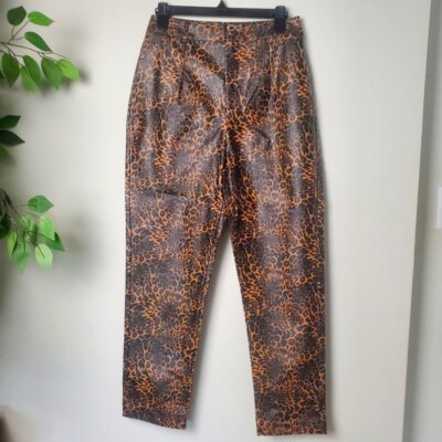 NEW Nasty Gal Meow We Like It Faux Leather Leopard Pants Womens Size 6 * Animal