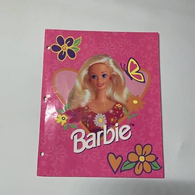 Barbie Vintage Paper Folder With Pockets 3 Hole 1991 Impact Inc. Graphic Picture