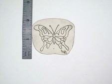 vtg 1960s 1970s Tattoo Flash acetate stencil Butterfly Monarch signed BF2