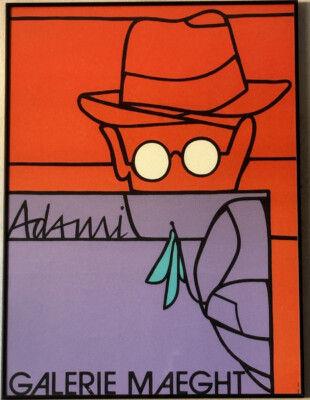 VALERIO ADAMI VINTAGE FRENCH MODERN ART LITHOGRAPH POSTER GALERIE