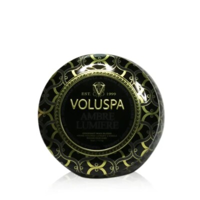 VOLUSPA - Mini Tin Candle - Ambre Lumiere 4 0z. NEW
