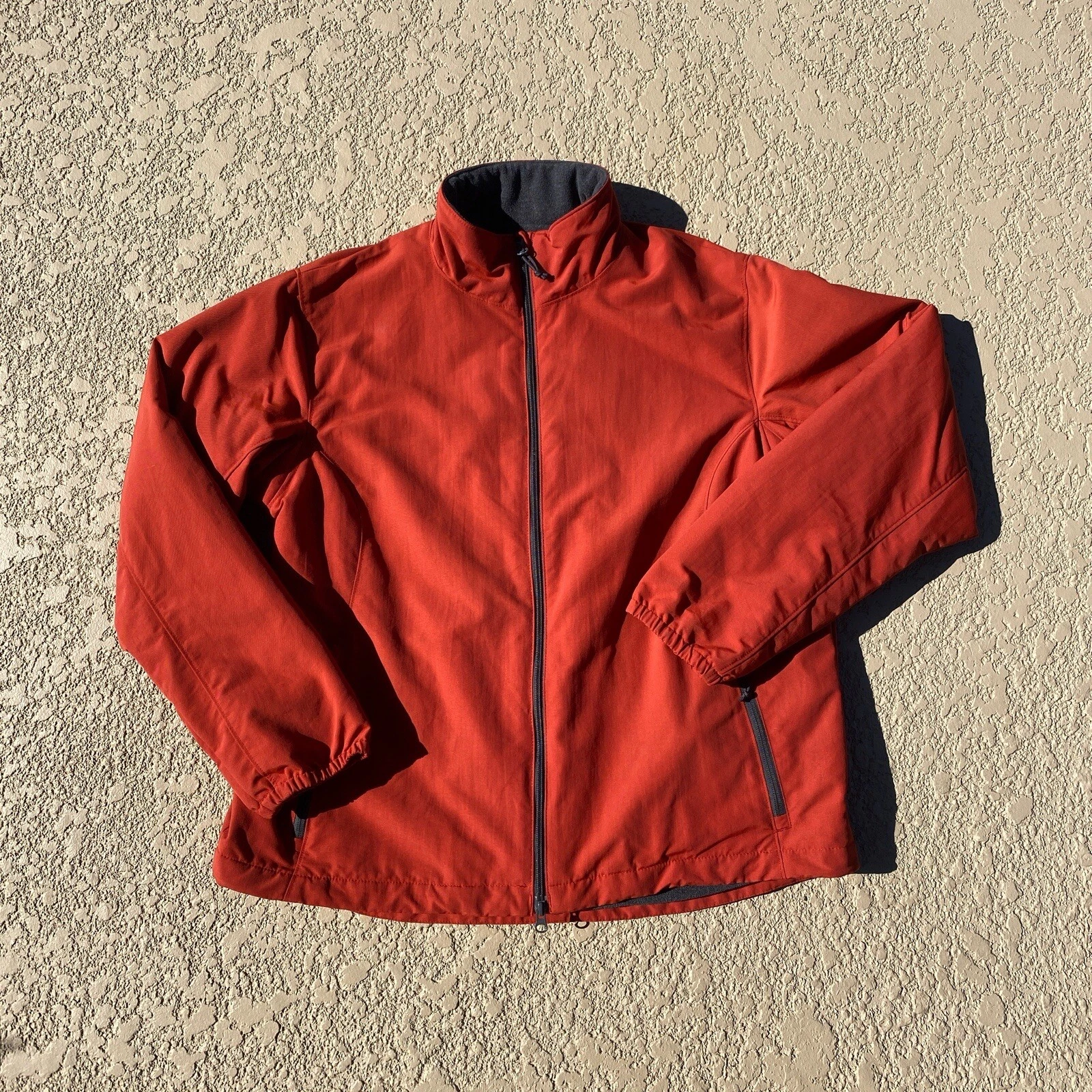 Duluth Trading Co Shell Jacket Mens XL Full Zip Fleece Lined Orange