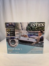 Intex River Run 1 Lounge Inflatable Pool Float Tube Water Fun With Cup Holders