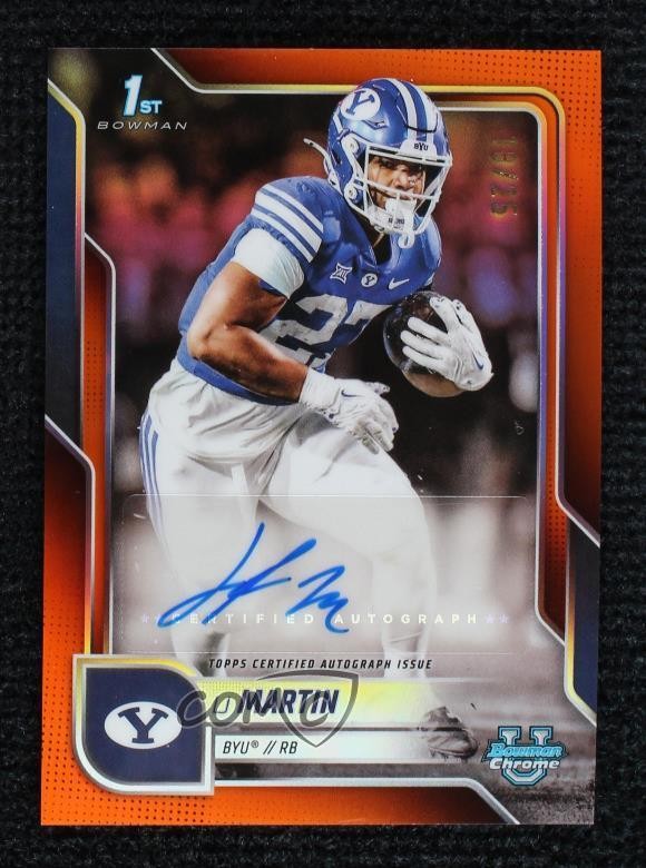 2025 Bowman U Chrome Prospect Orange Refractor 18/25 LJ Martin #BCA-LM Auto 0y2q