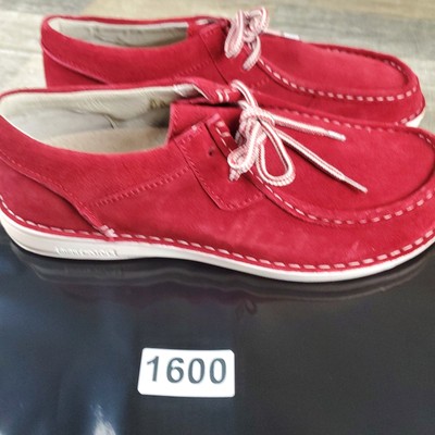 Birkenstock Men\'s US 12‎ EU 45 Pasadena Red Suede Veloursleder Lace Up Shoes NEW Birkenstock Pasadena Men Shoes Sz 12 Red Suede Leather Lace  main image 2