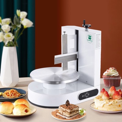 110V 4-12 inch Cake Cream Spreading Coating Smearing Machine Pink Automatic Cake