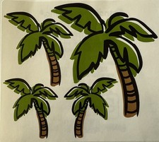 PALM TREES Mylar Stickers 4pc Frances Meyer  Tropical  Vacation  Beach  Card Making