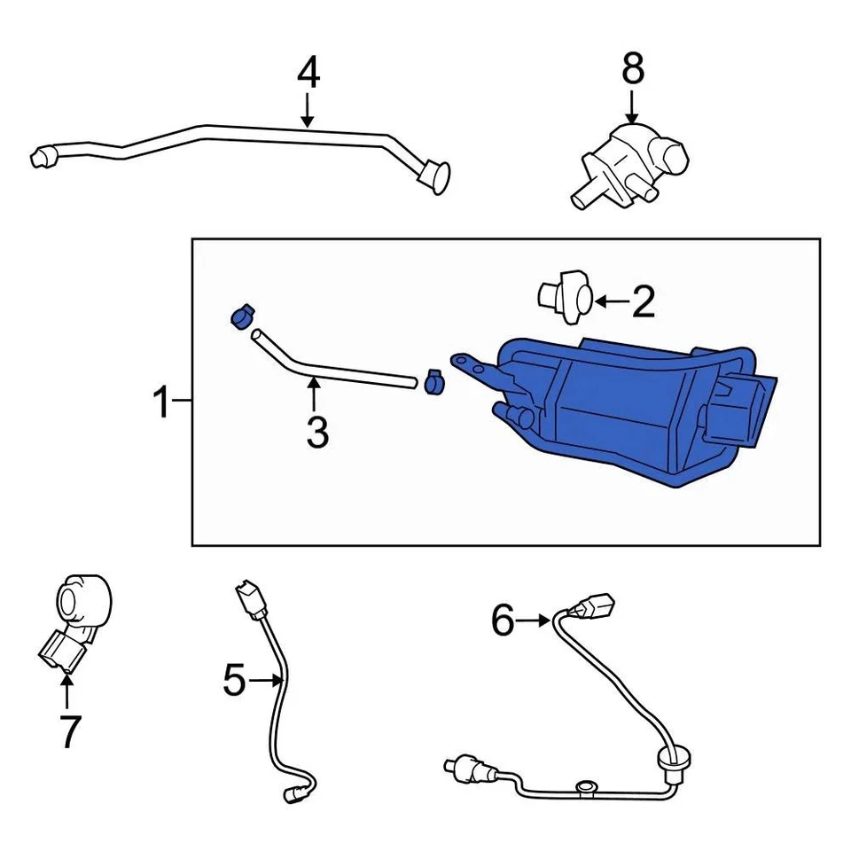 For Toyota Corolla 2012-2013 Toyota 7774002131 Vapor Canister Foto 3 de 3